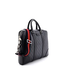 Pre-Owned Gucci Medium Convertible Zip Around Briefcase Gg Coated Canvas