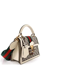 Pre-Owned Gucci Small Queen Margaret Top Handle Bag Gg Coated Canvas with Leather