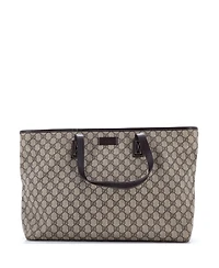 Pre-Owned Gucci Large Plus Tote Gg Coated Canvas with Leather