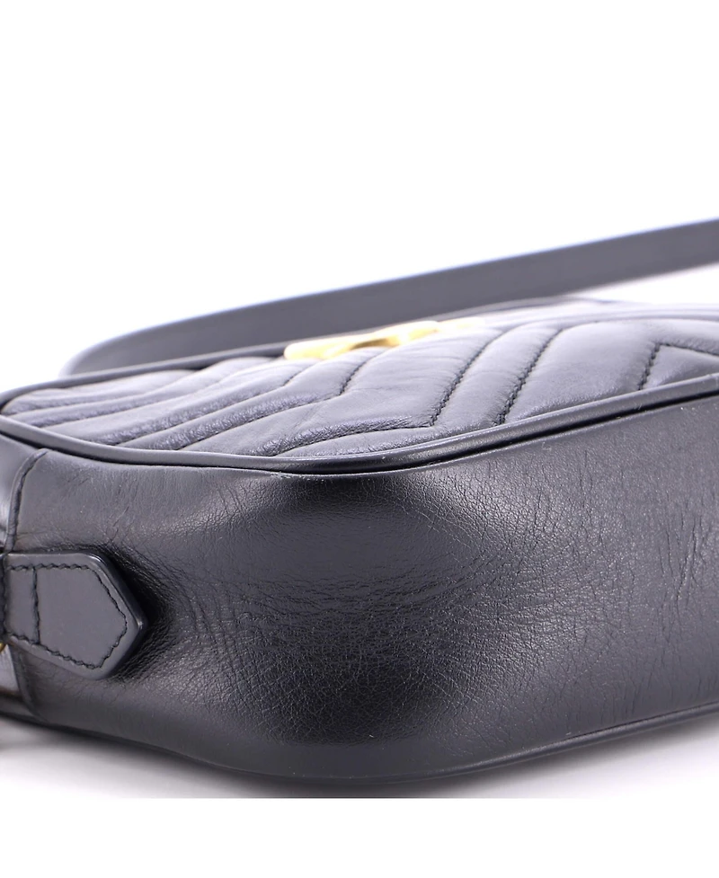Pre-Owned Gucci Mini Gg Marmont Shoulder Bag Matelasse Leather