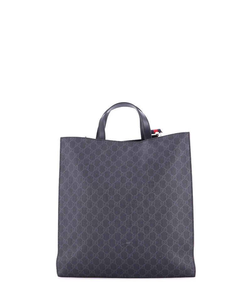 Pre-Owned Gucci Tall Convertible Soft Open Tote Gg Coated Canvas