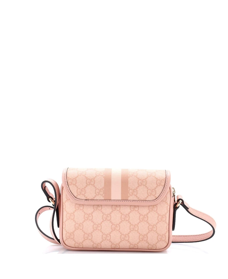 Pre-Owned Gucci Mini Ophidia Flap Shoulder Bag Gg Coated Canvas