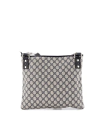 Pre-Owned Gucci Large Web Loop Flat Messenger Gg Coated Canvas