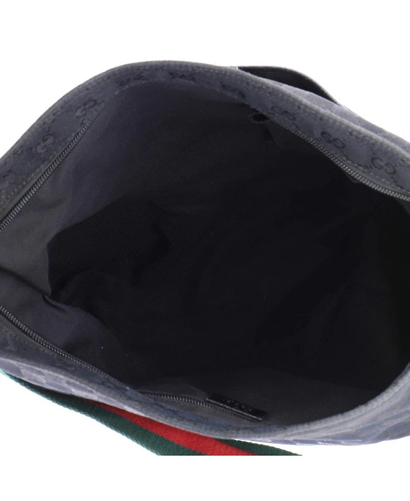 Pre-Owned Gucci Medium Front Pocket Web Messenger Gg Canvas