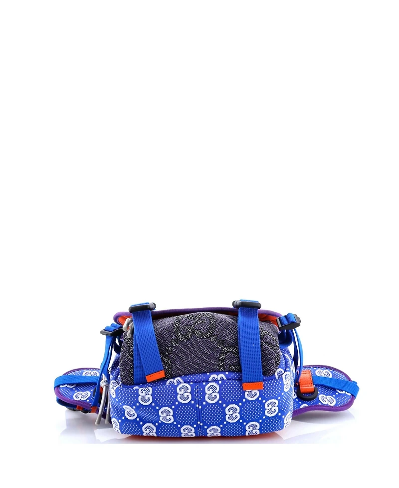 Pre-Owned Gucci Buckle Flap Chest Strap Backpack Gg Fabric with Rubber