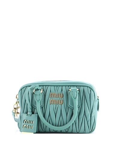 Pre-Owned Miu Miu Regular Arcadie Top Handle Bag Matelasse Leather
