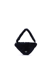 Pre-Owned Prada Mini Triangle Top Handle Pouch Bag Terry Cloth