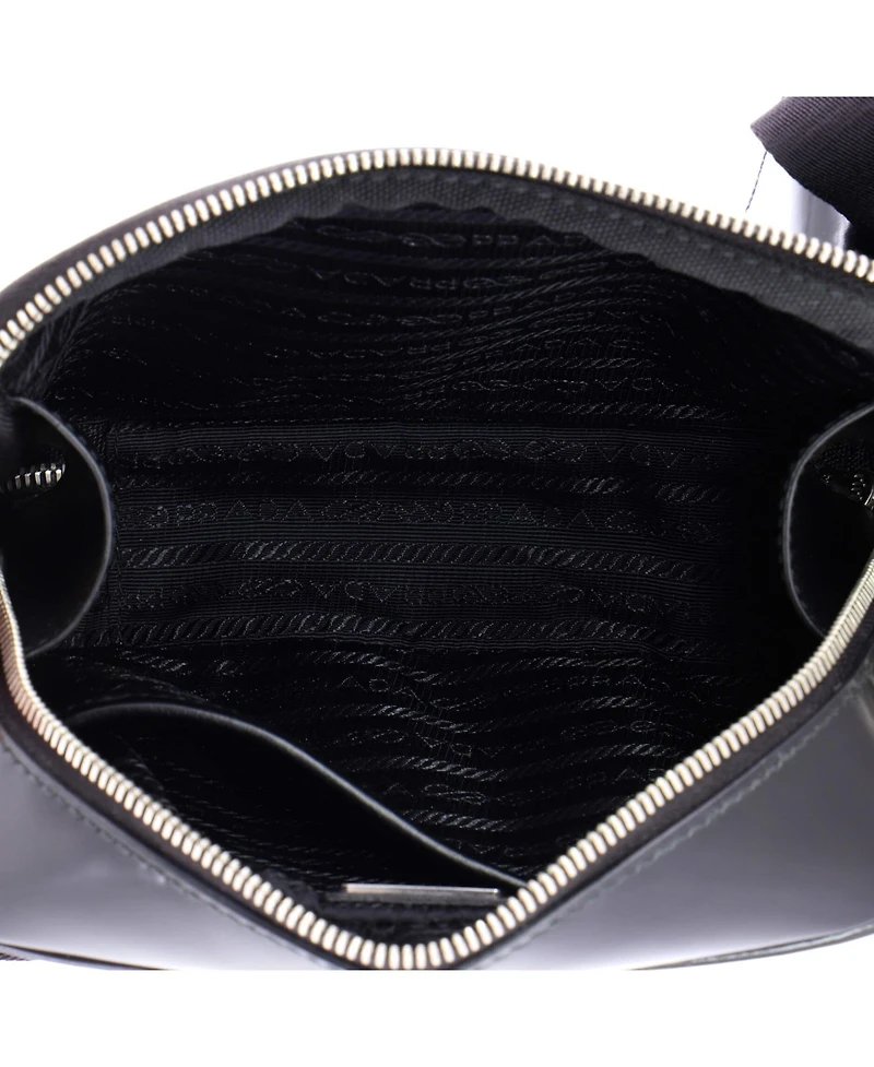 Pre-Owned Prada Small Brique Camera Crossbody Bag Tessuto and Spazzolato Leather