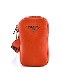 Pre-Owned Prada Flou Phone Crossbody Vitello Daino