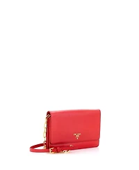 Pre-Owned Prada Small Wallet on Strap Saffiano Leather