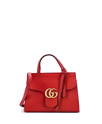 Pre-Owned Gucci Mini Gg Marmont Top Handle Bag Leather