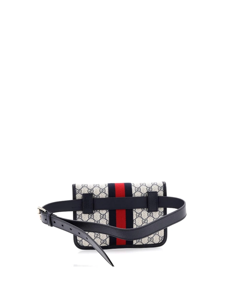 Pre-Owned Gucci Ophidia Flap Belt Bag Gg Coated Canvas with Leather