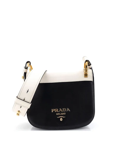 Pre-Owned Prada Small Pionniere Saddle Crossbody Bag City Calfskin
