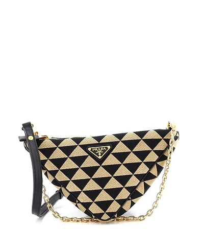 Pre-Owned Prada Mini Symbole Triangle Bag Leather and Jacquard