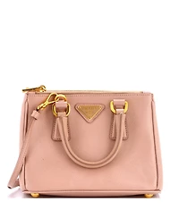 Pre-Owned Prada Mini Galleria Double Zip Tote Saffiano Leather