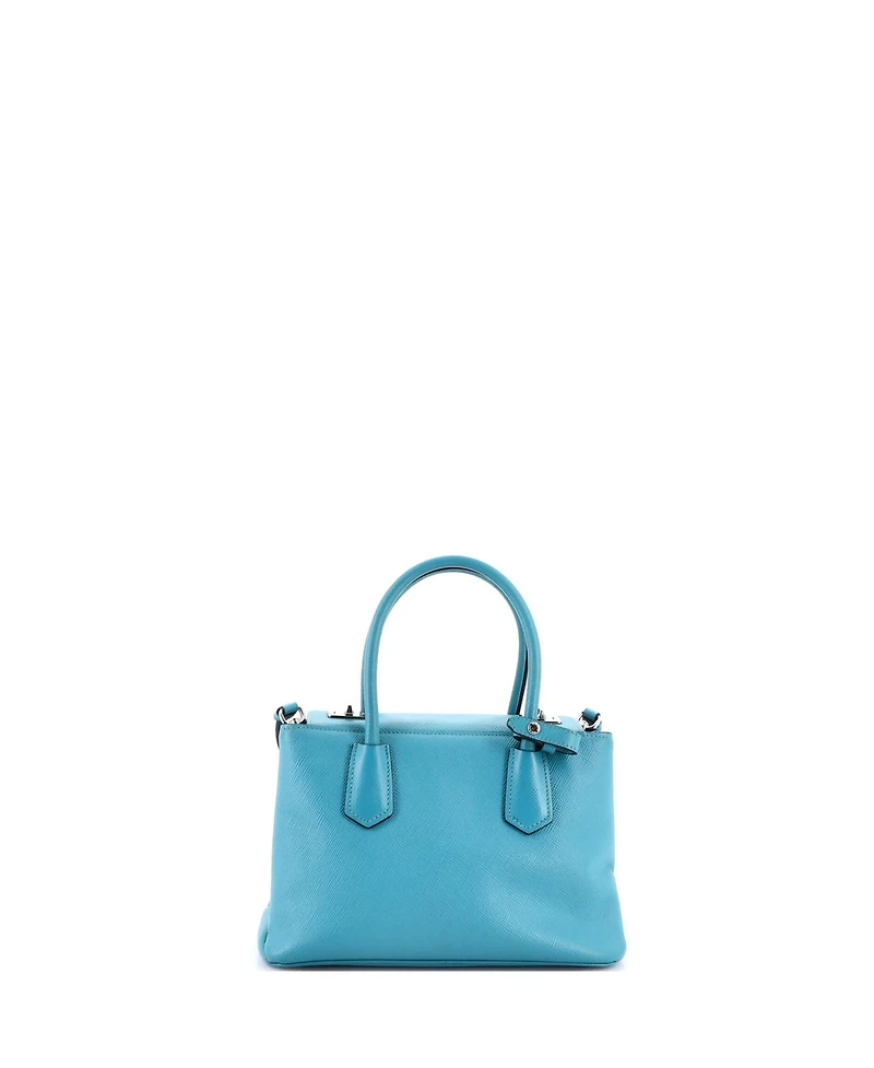 Pre-Owned Prada Small Turnlock Cuir Twin Tote Saffiano Leather