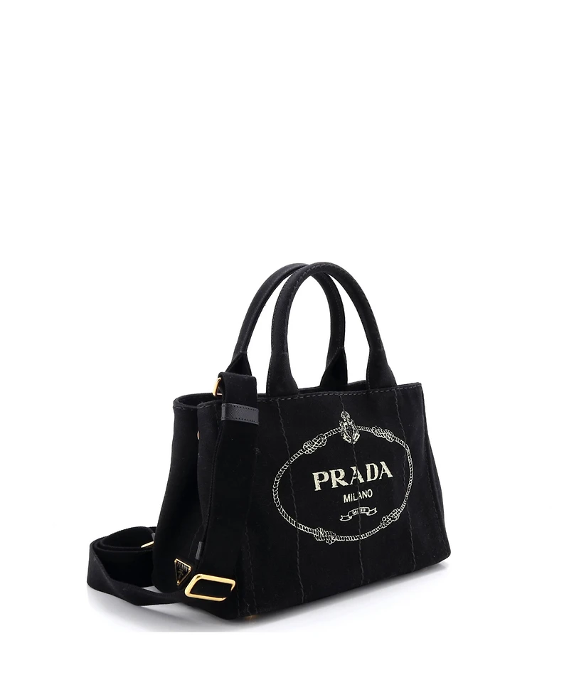 Pre-Owned Prada Mini Canapa Convertible Tote Canvas