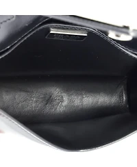 Pre-Owned Prada Small Maxi Triangle Logo Chain Flap Bag Brushed Leather