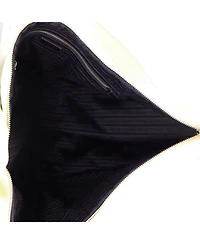 Pre-Owned Prada Large Triangle Logo Zip Messenger Leather