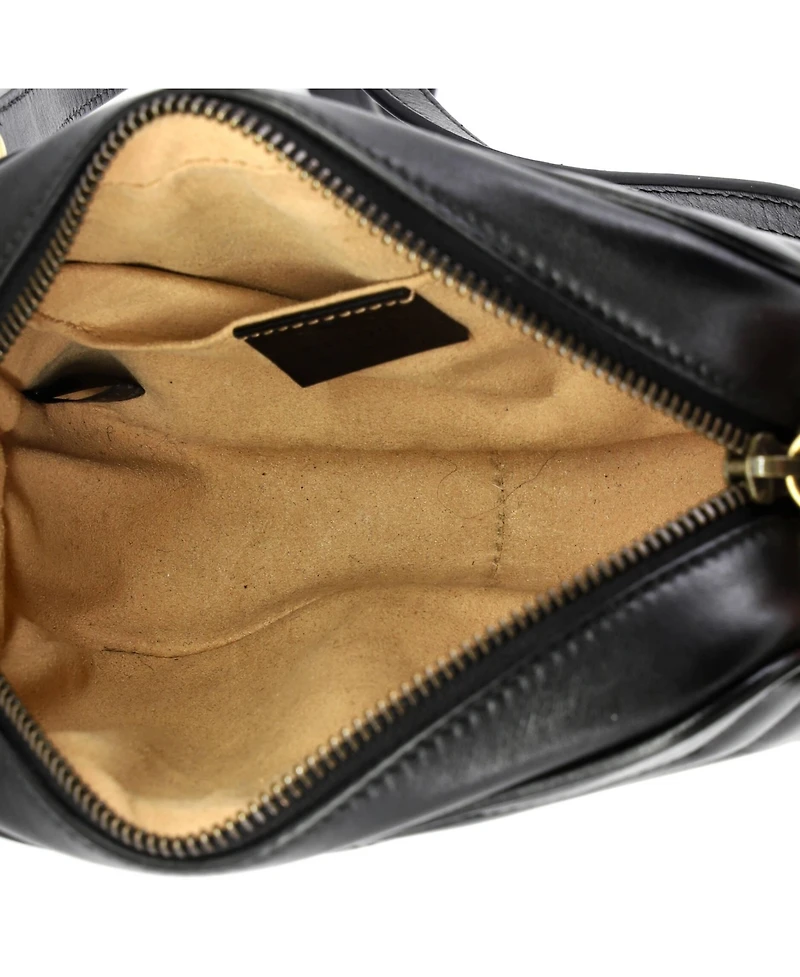 Pre-Owned Gucci Mini Gg Marmont Shoulder Bag Matelasse Leather