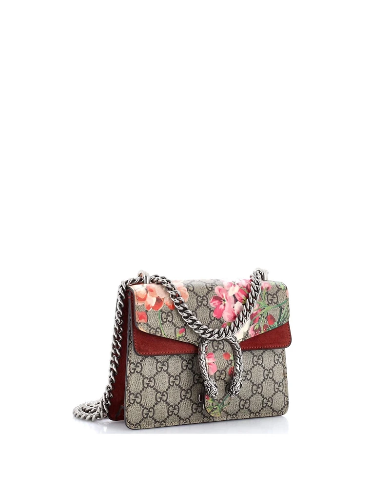 Pre-Owned Gucci Mini Dionysus Bag Blooms Print Gg Coated Canvas