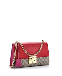 Pre-Owned Gucci Medium Padlock Shoulder Bag Gg Coated Canvas and Leather