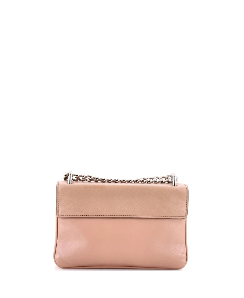 Pre-Owned Prada Small Chain Flap Crossbody Bag Saffiano and Soft Calf