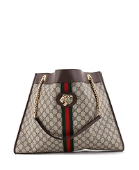 Pre-Owned Gucci Large Rajah Chain Tote Gg Coated Canvas