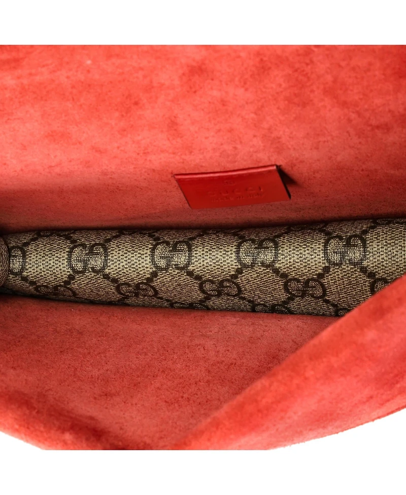 Pre-Owned Gucci Small Dionysus Bag Gg Coated Canvas with Crystal Embellished Metal