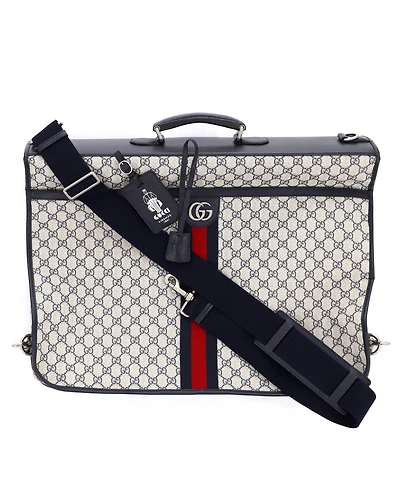 Pre-Owned Gucci Savoy Web Garment Bag Gg Coated Canvas