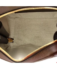 Pre-Owned Gucci Mini Ophidia Zip Around Top Handle Bag Gg Coated Canvas with Leather