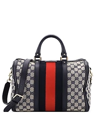 Pre-Owned Gucci Medium Vintage Web Boston Bag Gg Canvas