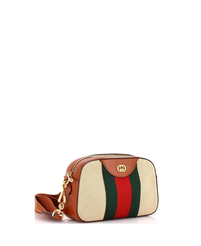 Pre-Owned Gucci Camera Bag Vintage Web Canvas