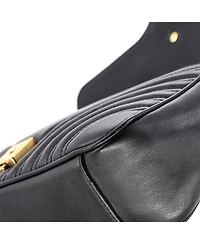 Pre-Owned Gucci Medium Gg Marmont Flap Bag Matelasse Leather