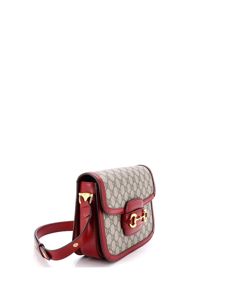 Pre-Owned Gucci Small Horsebit 1955 Shoulder Bag Gg Coated Canvas with Leather