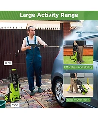 Sugift 2150PSI Electric Pressure Washer 1.2GPM with 4 Quick Connect Nozzles and Foam Cannon