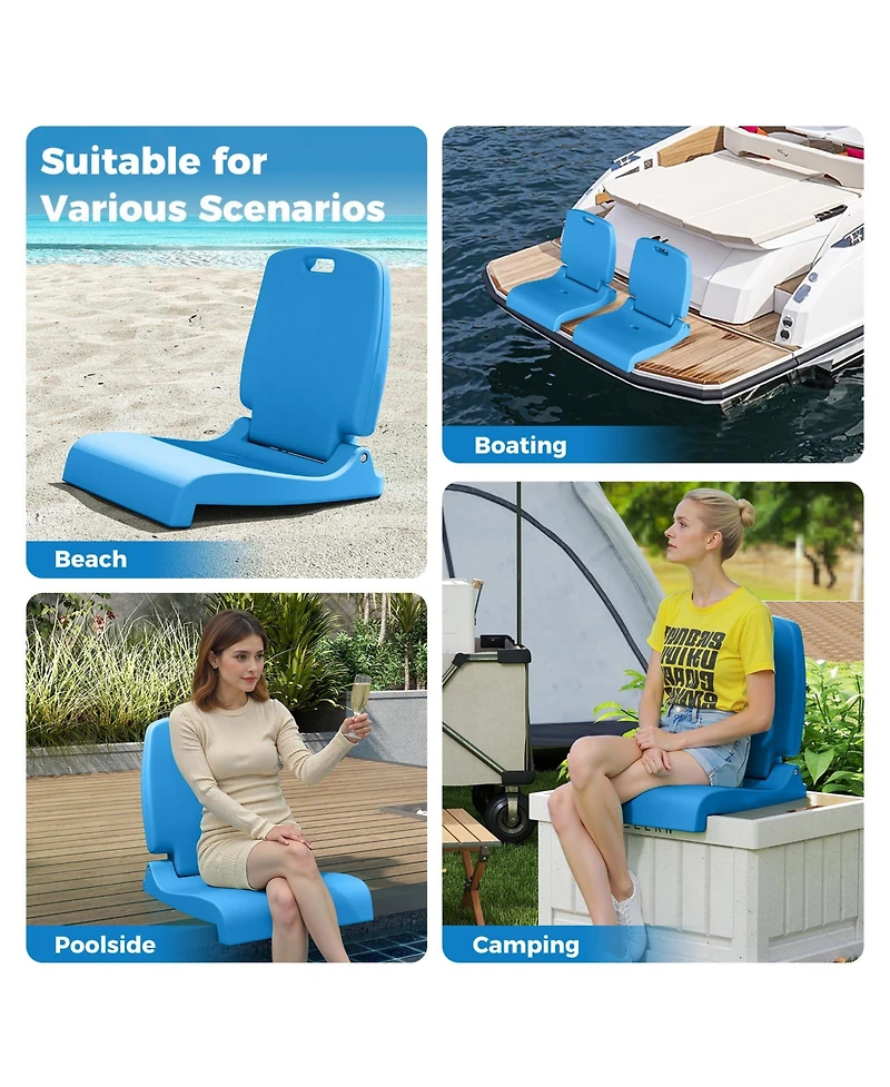 Sugift Foldable Outdoor Pool Chair with Handle and Back Support