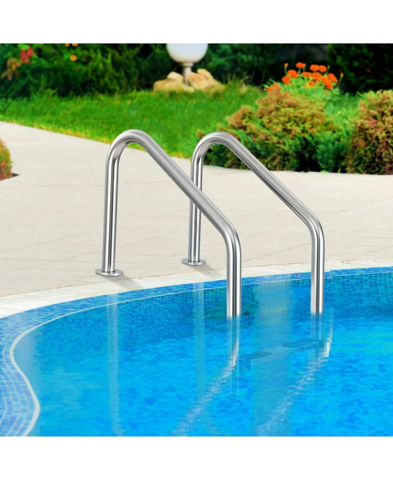 Sugift 4-Step Inground Pool Ladder Stainless Steel Swimming Pool Ladder