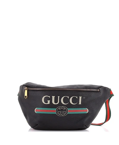 Pre-Owned Gucci Medium Logo Belt Bag Printed Leather