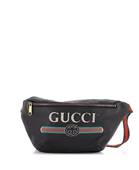 Pre-Owned Gucci Medium Logo Belt Bag Printed Leather
