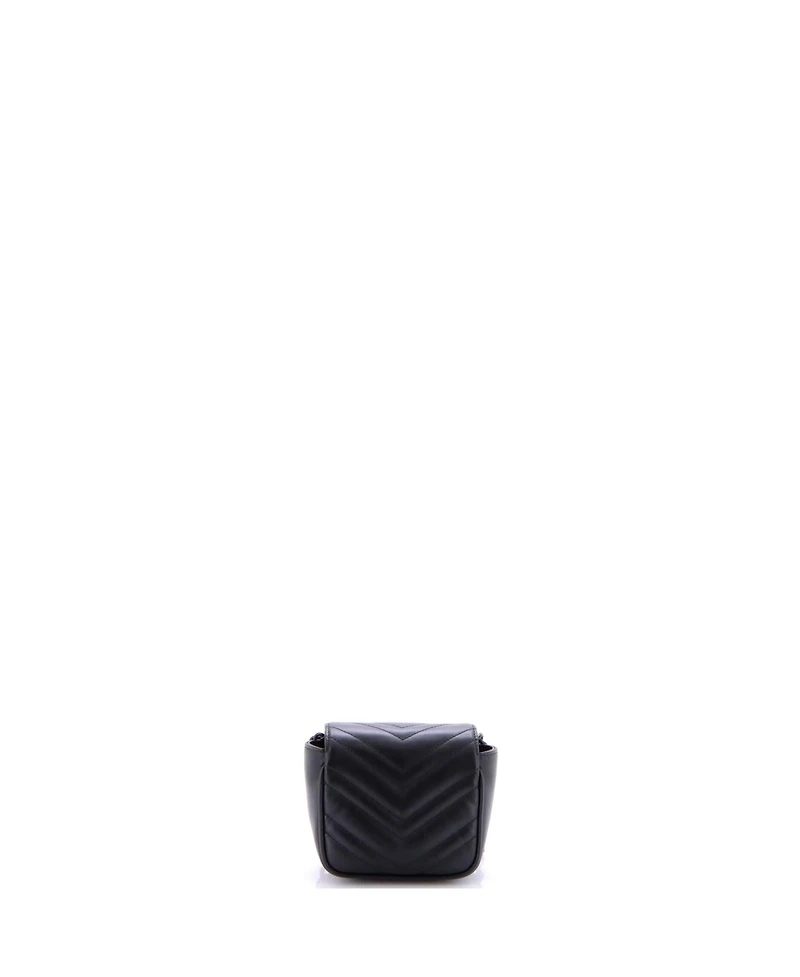 Pre-Owned Gucci Mini Gg Marmont Flap Belt Bag Matelasse Leather