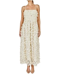 endless rose Women's 3D Floral Sleeveless Midi Dress