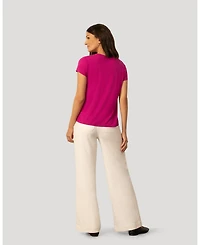 Cable & Gauge Women's V neck Patch Pocket Tee
