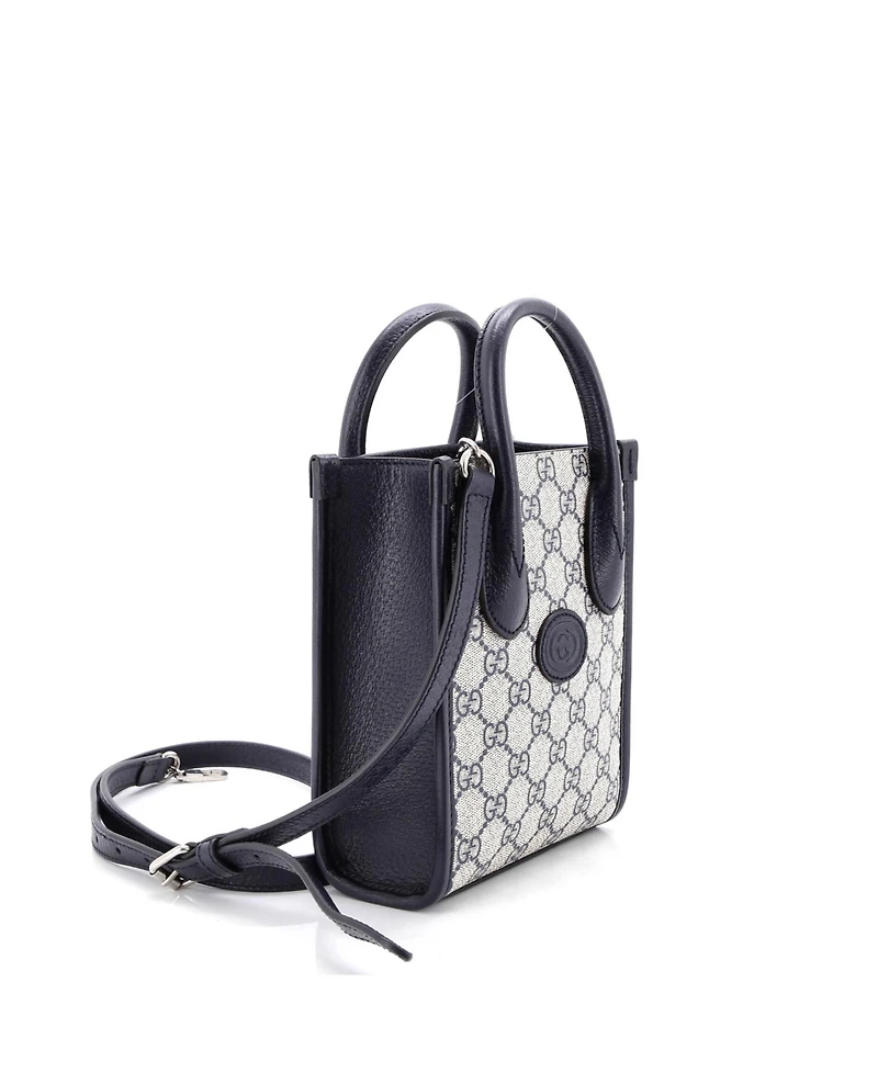 Pre-Owned Gucci Mini Interlocking G Patch Tote Gg Coated Canvas