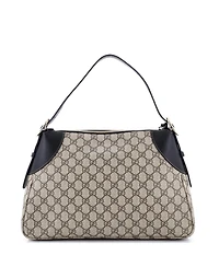 Pre-Owned Gucci Large Emblem Shoulder Bag Gg Coated Canvas with Leather