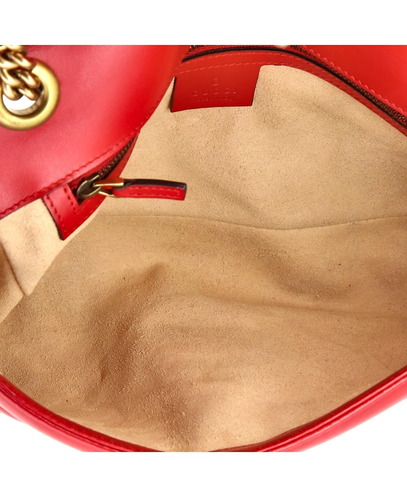 Pre-Owned Gucci Small Gg Marmont Flap Bag Matelasse Leather