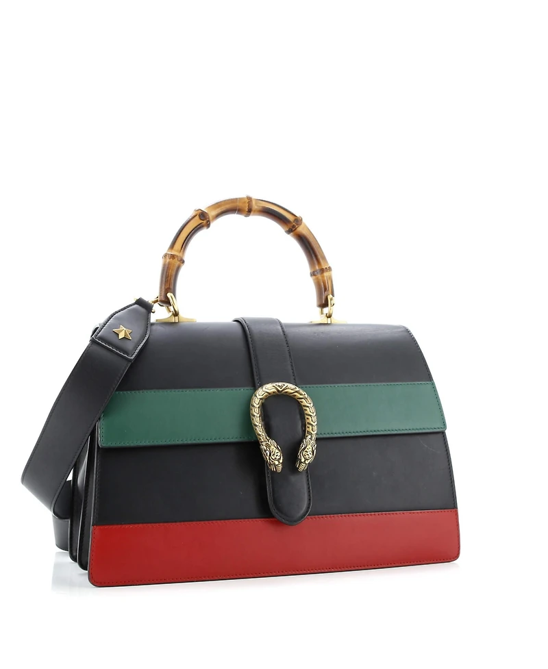Pre-Owned Gucci Large Dionysus Bamboo Top Handle Bag Colorblock Leather