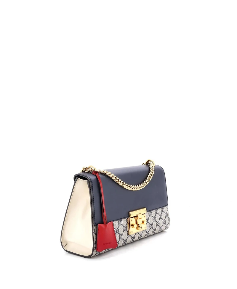 Pre-Owned Gucci Medium Padlock Shoulder Bag Gg Coated Canvas and Leather