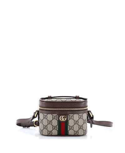 Pre-Owned Gucci Mini Ophidia Top Handle Bag Gg Coated Canvas
