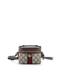 Pre-Owned Gucci Mini Ophidia Top Handle Bag Gg Coated Canvas